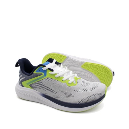 zapatilla hombre horma ancha deportiva gris con cordones