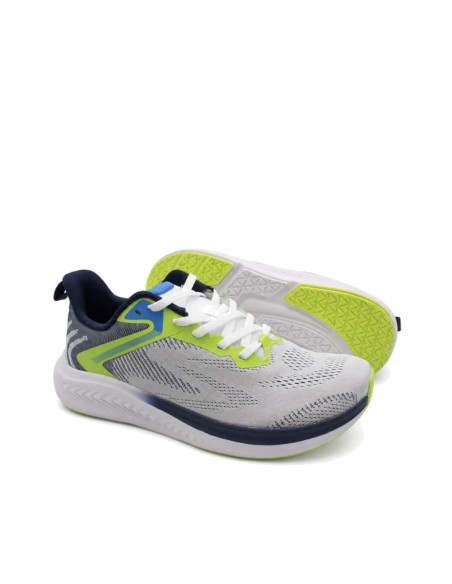 zapatilla hombre horma ancha deportiva gris con cordones