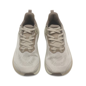 zapatillas hombre pies anchos taupe vista frontal