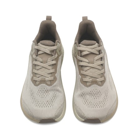 zapatillas hombre pies anchos taupe vista frontal