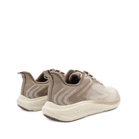 zapatillas hombre pies anchos taupe vista trasera