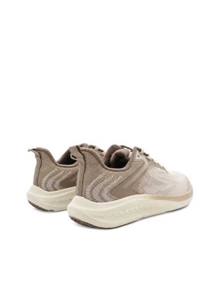 zapatillas hombre pies anchos taupe vista trasera
