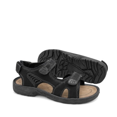 sandalia californiana negra hombre cómoda con suela flexible y planta acolchada