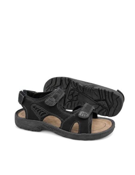sandalia californiana negra hombre cómoda con suela flexible y planta acolchada