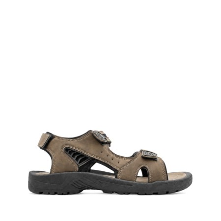 sandalia californiana hombre marrón con triple velcro ajustable