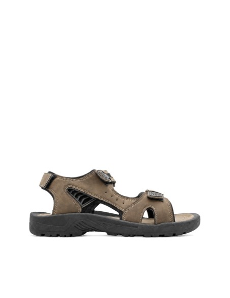 sandalia californiana hombre marrón con triple velcro ajustable