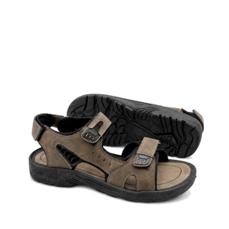 sandalia californiana hombre marrón con suela de goma flexible