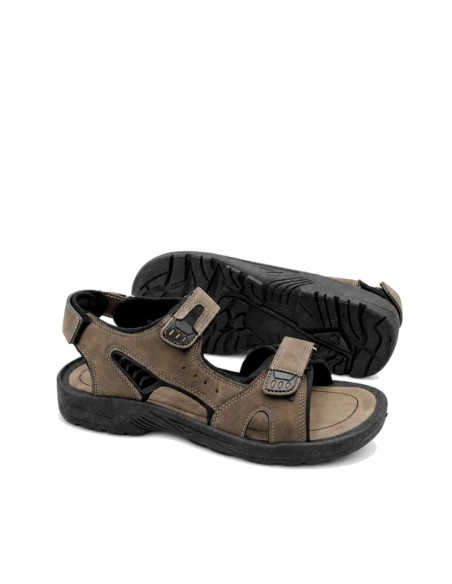 sandalia californiana hombre marrón con suela de goma flexible