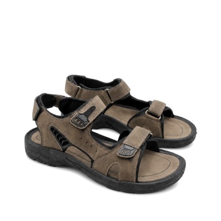 sandalia californiana hombre marrón vista lateral deportiva