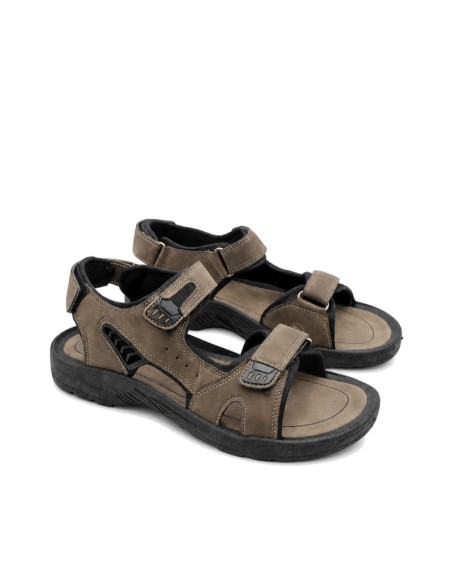 sandalia californiana hombre marrón vista lateral deportiva