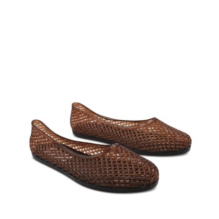 cangrejera goma mujer marrón flexible y cómoda