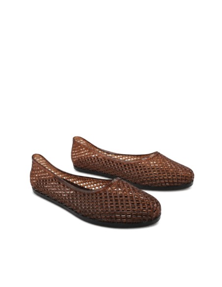 cangrejera goma mujer marrón flexible y cómoda