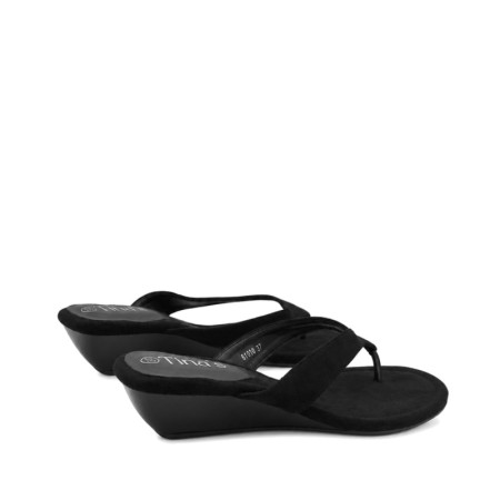 sandalia casual elegante negra para mujer