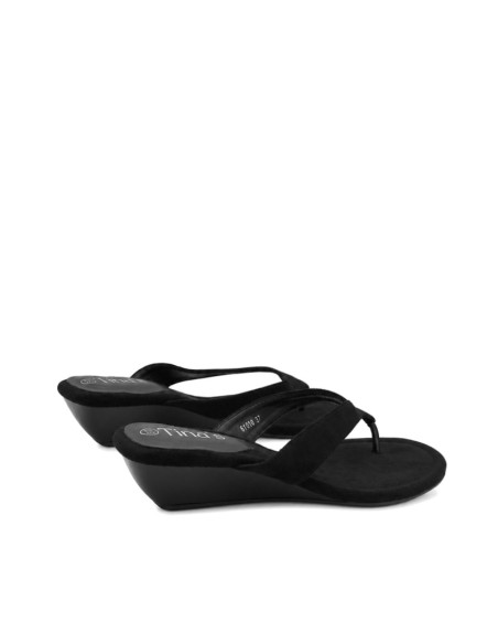 sandalia casual elegante negra para mujer