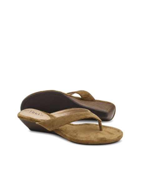 sandalia casual taupe elegante mujer