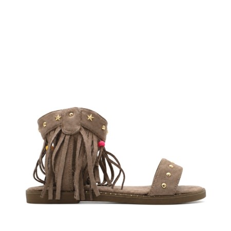 Sandalia flecos taupe