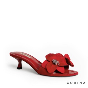 Sandalia flor roja destalonada con...
