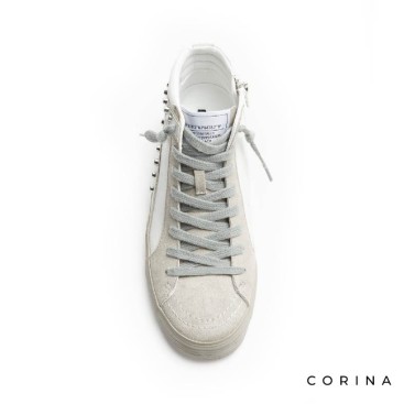 Zapatilla urbana mujer blanca y gris