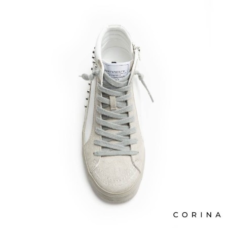 Zapatilla urbana mujer blanca y gris
