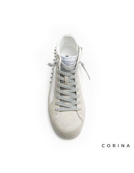 Zapatilla urbana mujer blanca y gris