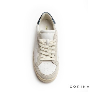 Vista superior zapatillas casual mujer Corina blancas