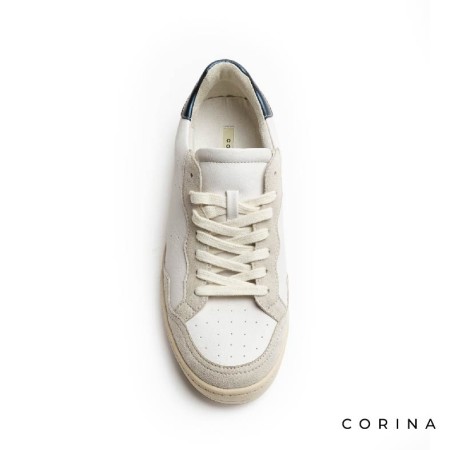 Vista superior zapatillas casual mujer Corina blancas