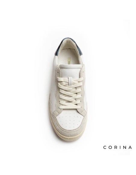 Vista superior zapatillas casual mujer Corina blancas