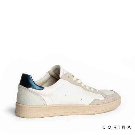 Zapatilla urbana mujer Corina blanca con perforado lateral