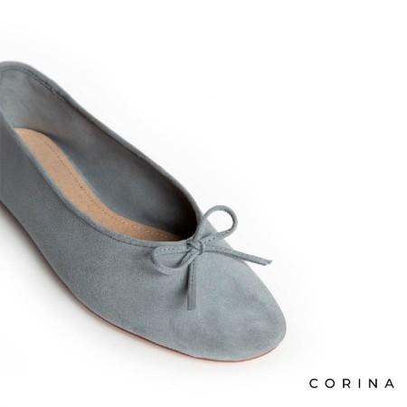 Zapato plano mujer azul claro Corina de antelina