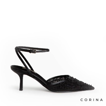 Zapatos de tacón bordados Corina M6242 negros