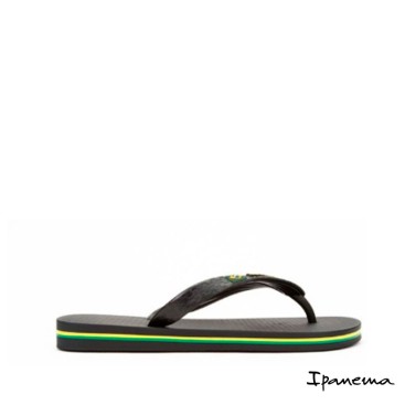 Perfil lateral de chanclas Ipanema niño negras modelo Class Brasil II Kids 21138