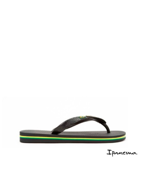 Perfil lateral de chanclas Ipanema niño negras modelo Class Brasil II Kids 21138