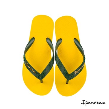 Chanclas dedo niño Ipanema amarillas y verdes Class Brasil II Kids vista superior
