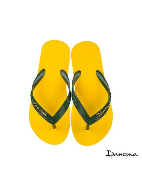 Chanclas dedo niño Ipanema amarillas y verdes Class Brasil II Kids vista superior