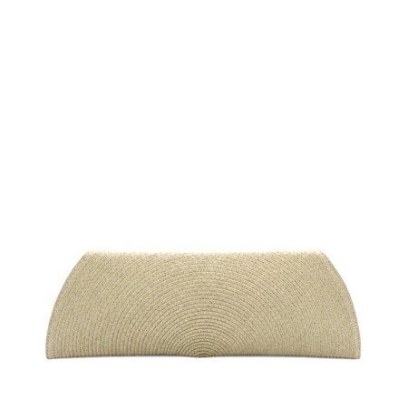 Bolso de fiesta beige alargado tipo clutch