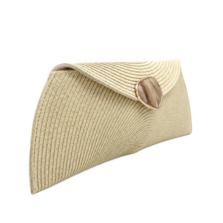 Bolso clutch beige elegante para invitada