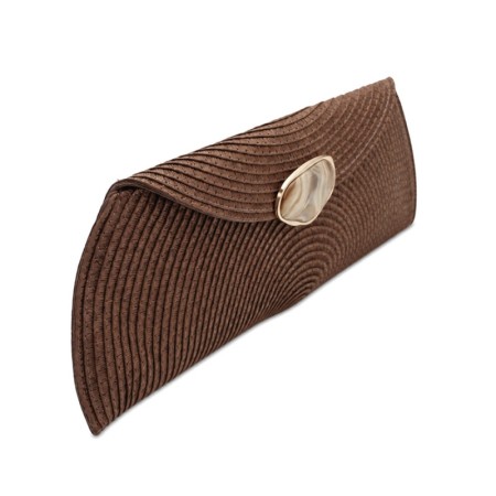 Bolso clutch marrón elegante para eventos