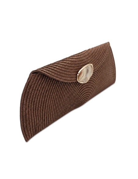 Bolso clutch marrón elegante para eventos