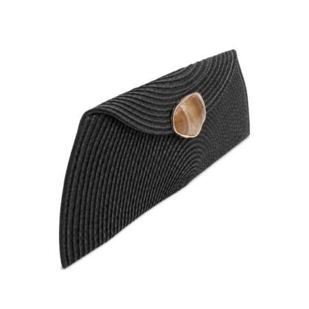 Clutch negro de fiesta con solapa elegante