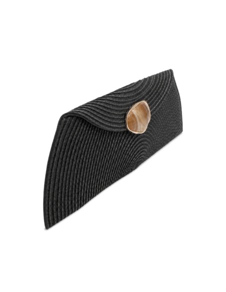 Clutch negro de fiesta con solapa elegante