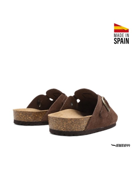 Zuecos Santana99 de serraje con hebilla ajustable
