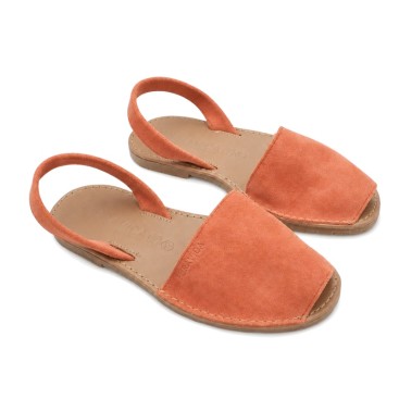 Sandalias menorquinas mujer color coral hechas en España