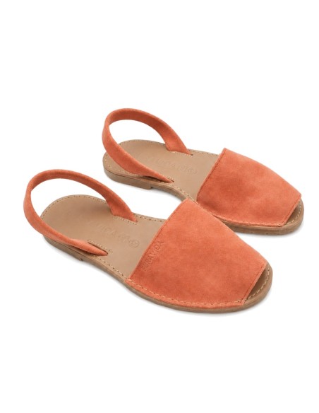 Sandalias menorquinas mujer color coral hechas en España