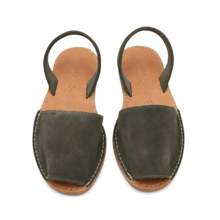sandalias menorquina mujer verde oscuro