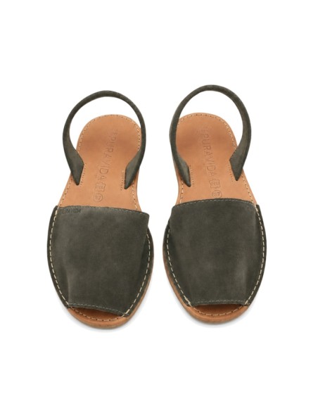 sandalias menorquina mujer verde oscuro