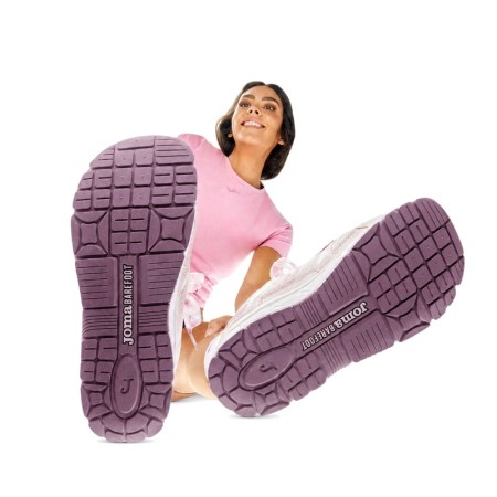 Suela Joma Barefoot de caucho y phylon con drop cero en color rosa