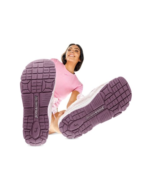 Suela Joma Barefoot de caucho y phylon con drop cero en color rosa