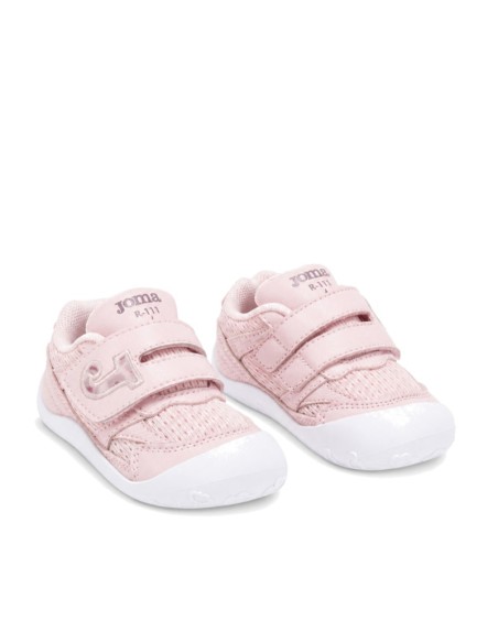 Zapatillas Joma Baby Barefoot rosa con puntera amplia y suela blanca