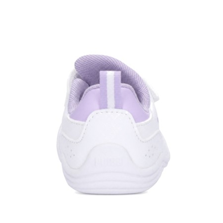 Talón acolchado de zapatillas Puma Kitten bebé en blanco y lila