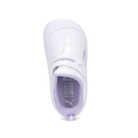 Zapatillas Puma Kitten infantiles vistas desde arriba con interior lila